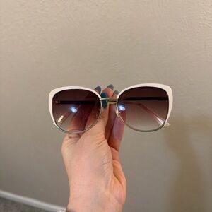 Oscar de la Renta Cream Cat-Eye Sunglasses